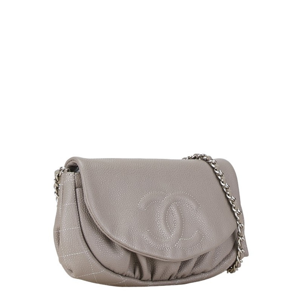 Chanel Half Shoulder Cocomark Moon Black Bag Crossbody